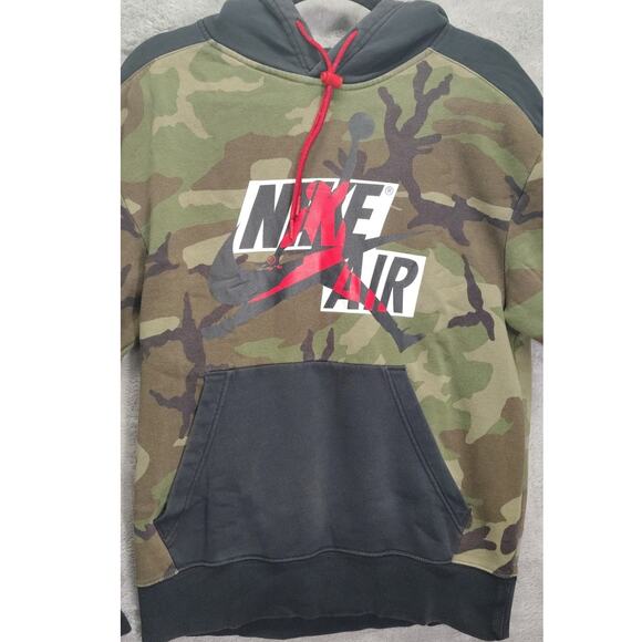 Nike Air Jordan Mens Pullover Sweater Camo Size Small Draw Stings Hoodie - Picture 7 of 9